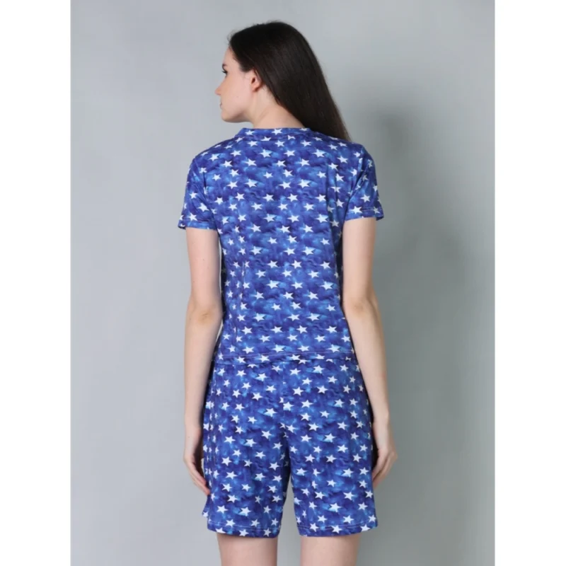 54086777347_25cdb97340_o_d-1000x1000-1.webp Generic Women's Cotton Blended Printed Round Neck Half Sleeve Top - Shorts Set (Blue)
