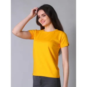 54087987299_9a4de44d07_o_d-1000x1000-1.webp Generic Women's Cotton Blended Solid Round Neck Half Sleeve T-Shirt (Mustard)