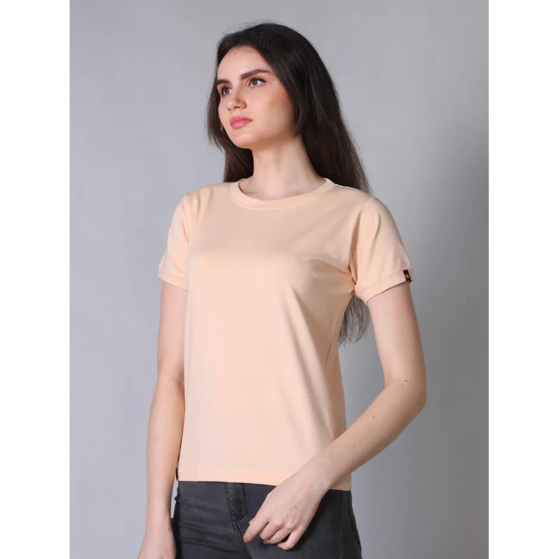 54087987369_8f18d3fffb_o_d-1000x1000-1.webp Generic Women's Cotton Blended Solid Round Neck Half Sleeve T-Shirt (Peach)