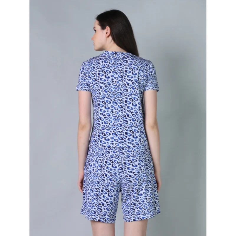 54087987884_0709de92a9_o_d-1000x1000-1.webp Generic Women's Cotton Blended Printed Round Neck Half Sleeve Top - Shorts Set (Blue)