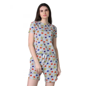 54090133638_75e3eb5414_o_d-1000x1000-1.webp Generic Women's Cotton Blended Printed Round Neck Half Sleeve Top - Shorts Set (Grey)