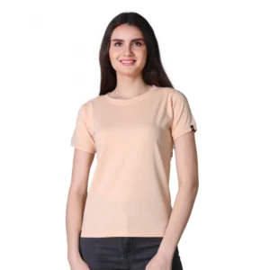 54090134253_0e35a75b20_o_d-1000x1000-1.webp Generic Women's Cotton Blended Solid Round Neck Half Sleeve T-Shirt (Peach)