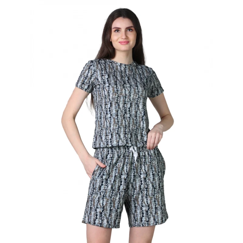 54090217484_f835d24595_o_d-1000x1000-1.webp Generic Women's Cotton Blended Printed Round Neck Half Sleeve Top - Shorts Set (Multicolor)