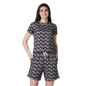 54090337265_94e2344a3c_o_d-1000x1000-1.webp Generic Women's Cotton Blended Printed Round Neck Half Sleeve Top - Shorts Set (Blue-Brown)