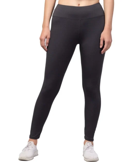 Generic Women's Polyester Solid Ankle Length High-Rise Tights (Grey)