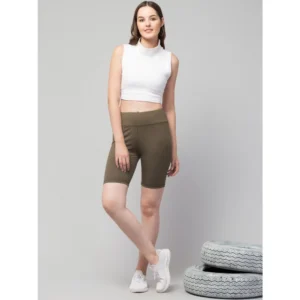 54157298853_110fca10f6_o_d-1000x1000-1.webp Generic Women's Polyester Solid Above Knee High-Rise Shorts (Olive)