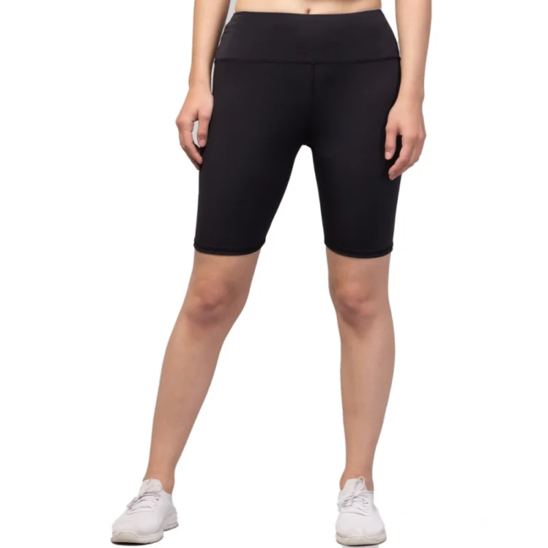 54157334034_c39367c054_o_d-1000x1000-1.webp Generic Women's Polyester Solid Above Knee High-Rise Shorts (Black)