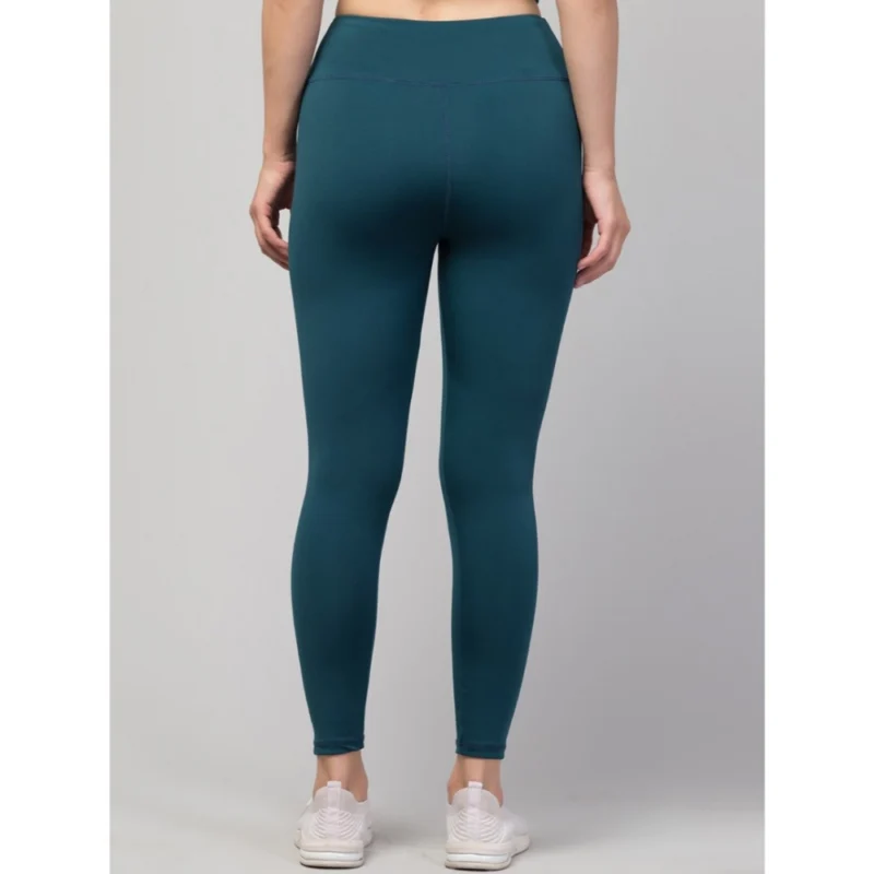 Generic Women's Polyester Solid Ankle Length High-Rise Tights (Green)