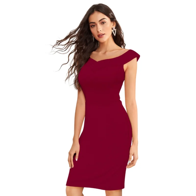 54162093282_b23cfccaa1_o_d-1000x1000-1.webp Generic Women's Knitting stretchable Solid Round Neck Sleeveless Dress (Maroon)