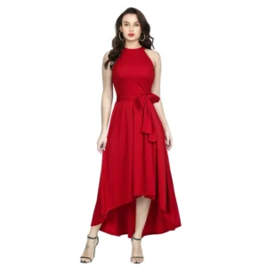 54162093862_32da8befd3_o_d-1000x1000-1.webp Generic Women's Polyster Solid Halter Neck Sleeveless Dress (Red)