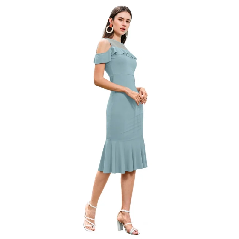 54162095867_ef54936249_o_d-1000x1000-1.webp Generic Women's Knitting stretchable Solid Round Neck Sleeveless Dress (Pista )