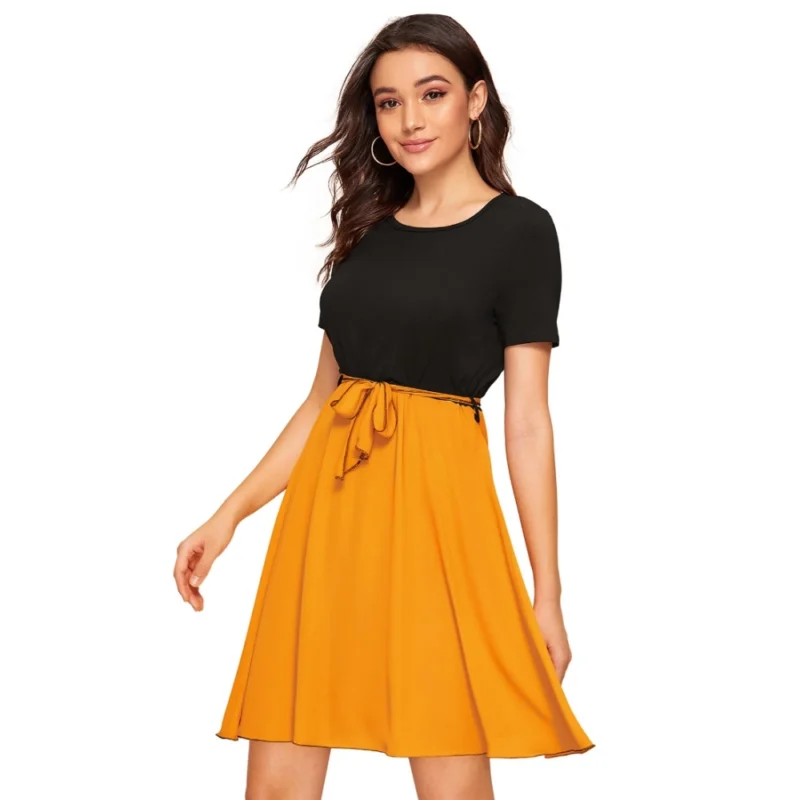 54162098497_53c3dbc3c5_o_d-1000x1000-1.webp Generic Women's Knitting stretchable Solid Round Neck Cap Sleeve Dress (Yellow)