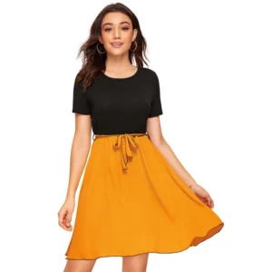 54162098537_04a97c1c1c_o_d-1000x1000-1.webp Generic Women's Knitting stretchable Solid Round Neck Cap Sleeve Dress (Yellow)