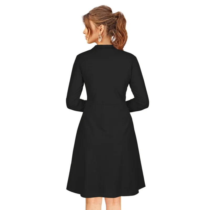 54162099017_6ee970abf3_o_d-1000x1000-1.webp Generic Women's Knitting stretchable Solid Round Neck Full Sleeve Dress (Black)