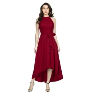 54162968101_3d8a6564e9_o_d-1000x1000-1.webp Generic Women's Polyster Solid Halter Neck Sleeveless Dress (Maroon)
