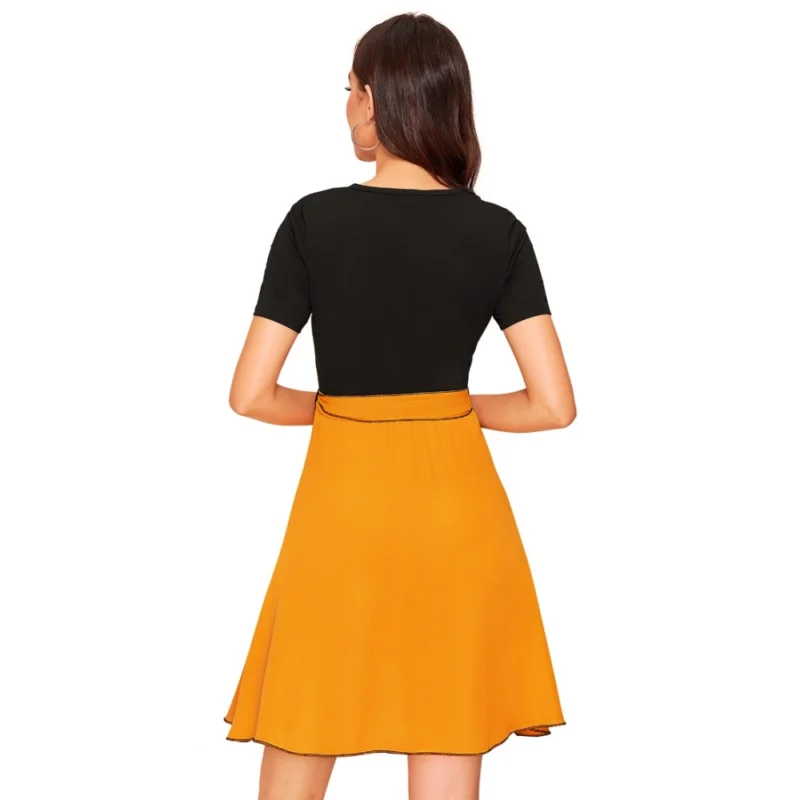 54162972556_929ea0e413_o_d-1000x1000-1.webp Generic Women's Knitting stretchable Solid Round Neck Cap Sleeve Dress (Yellow)