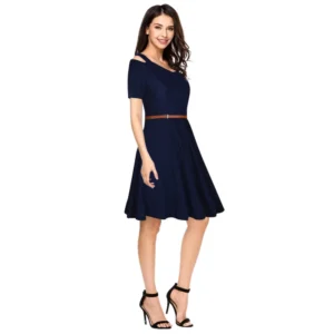 54162972751_de89fea5b5_o_d-1000x1000-1.webp Generic Women's Polyester Solid V Neck Cap Sleeve Dress (Blue)