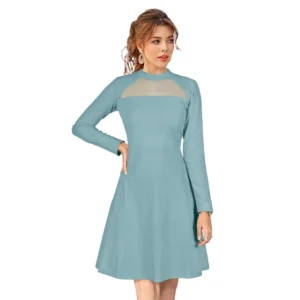 54163288204_e703c61e24_o_d-1000x1000-1.webp Generic Women's Knitting stretchable Solid Round Neck Full Sleeve Dress (Pista)