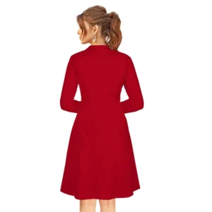 54163429275_b851737ef8_o_d-1000x1000-1.webp Generic Women's Knitting stretchable Solid Round Neck Full Sleeve Dress (Red)