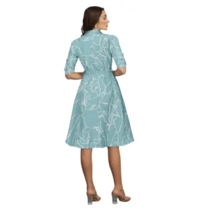 54164555097_5bd3dc38c9_o_d-1000x1000-1.webp Generic Women's Ruby Cotton Printed Shirt Collar 3-4th Sleeve Dress (Pista)