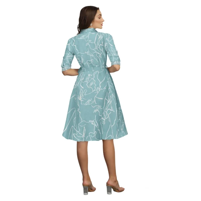 54164555097_5bd3dc38c9_o_d-1000x1000-1.webp Generic Women's Ruby Cotton Printed Shirt Collar 3-4th Sleeve Dress (Pista)