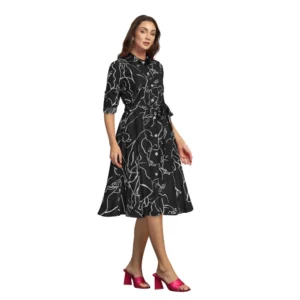 54164555112_35aee4462c_o_d-1000x1000-1.webp Generic Women's Ruby Cotton Printed Shirt Collar 3-4th Sleeve Dress (Black)