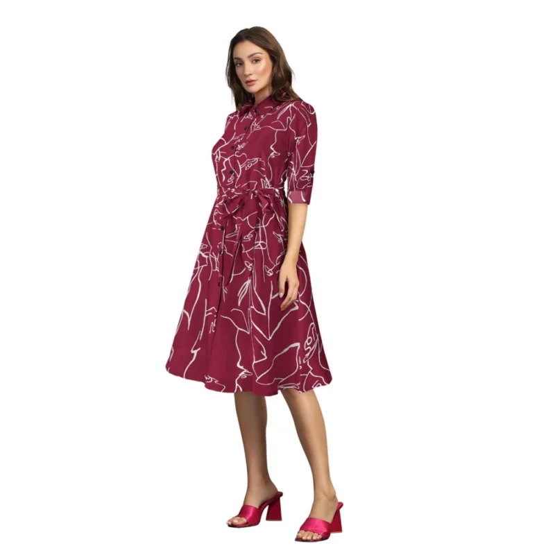 54165742249_83eb4086e7_o_d-1000x1000-1.webp Generic Women's Ruby Cotton Printed Shirt Collar 3-4th Sleeve Dress (Maroon)