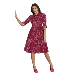 54165742259_97e6e48efe_o_d-1000x1000-1.webp Generic Women's Ruby Cotton Printed Shirt Collar 3-4th Sleeve Dress (Maroon)
