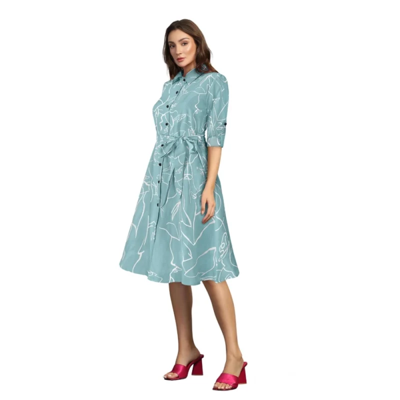 54165884560_1e34f84431_o_d-1000x1000-1.webp Generic Women's Ruby Cotton Printed Shirt Collar 3-4th Sleeve Dress (Pista)