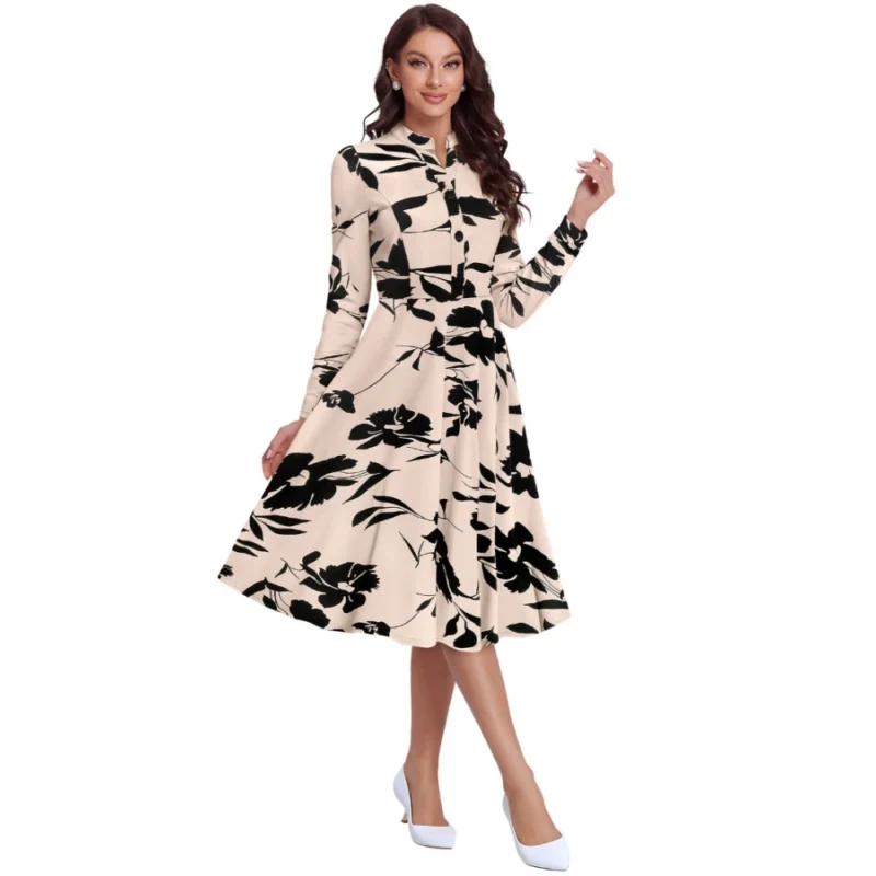 54255860778_b10935223c_o_d-1000x1000-1.webp Generic Women's Knitting Printed V-Neck Full Sleeve Dress (Cream)