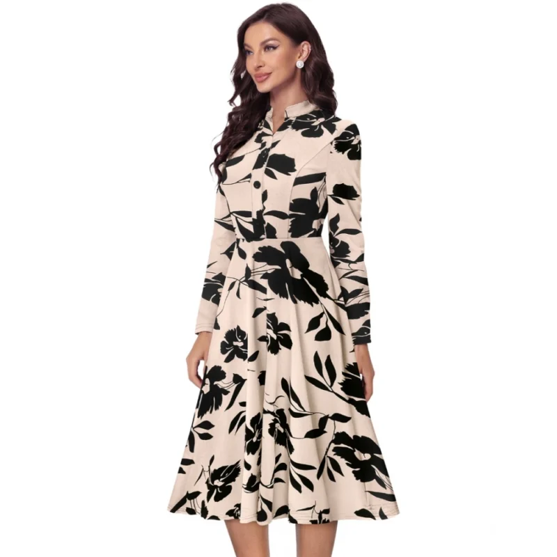 54255868604_8db0f156be_o_d-1000x1000-1.webp Generic Women's Knitting Printed V-Neck Full Sleeve Dress (Cream)