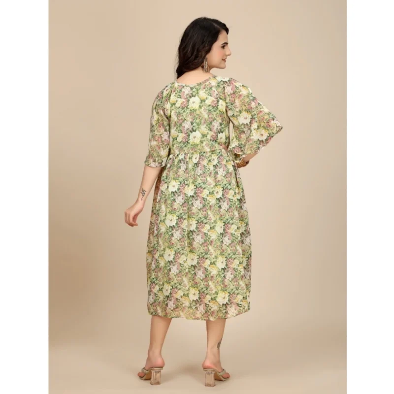 54255868774_863cb28437_o_d-1000x1000-1.webp Generic Women's Georgette Printed Round Neck Short Sleeve Dress (Green)