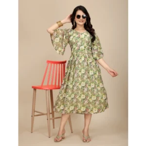 54255868784_d047c6a56d_o_d-1000x1000-1.webp Generic Women's Georgette Printed Round Neck Short Sleeve Dress (Green)