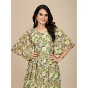 54255868794_07a079b646_o_d-1000x1000-1.webp Generic Women's Georgette Printed Round Neck Short Sleeve Dress (Green)