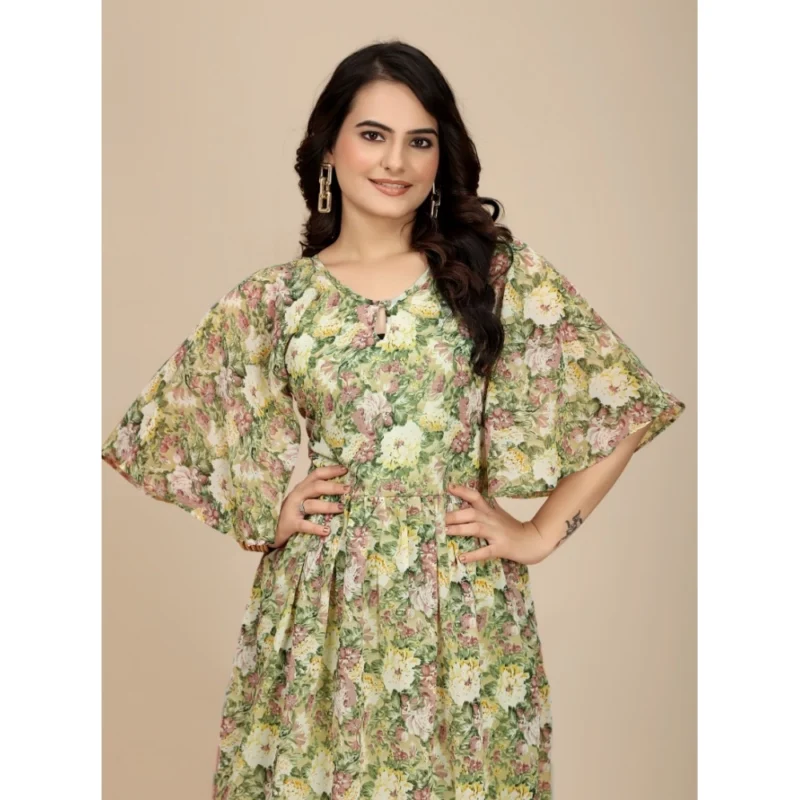 54255868794_07a079b646_o_d-1000x1000-1.webp Generic Women's Georgette Printed Round Neck Short Sleeve Dress (Green)