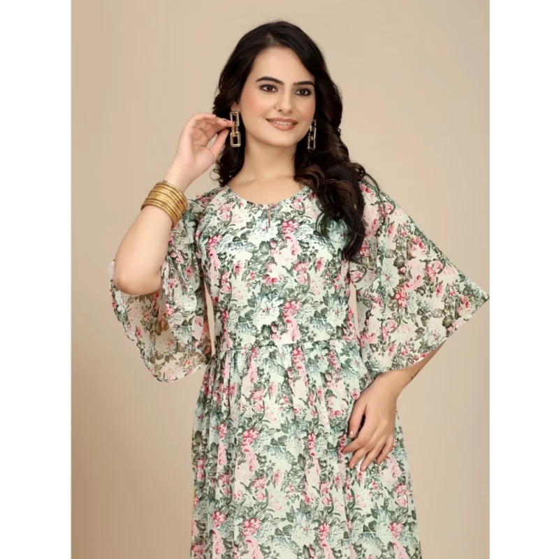 54256058060_a8bd5f9d6d_o_d-1000x1000-1.webp Generic Women's Georgette Printed Round Neck Short Sleeve Dress (Pink)