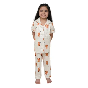 54279777952_fe8b790d9a_o_d-1000x1000-1.webp Generic Girl's Silk Bleand Printed Short Sleeve Night Suit Set (White)
