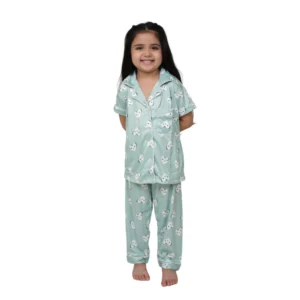 54281088010_295c75c9e1_o_d-1000x1000-1.webp Generic Girl's Silk Bleand Printed Short Sleeve Night Suit Set (Light Green)