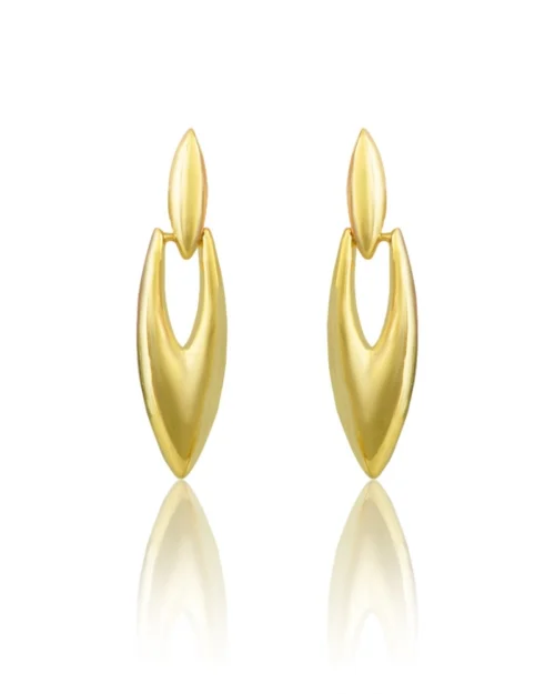 Generic Women's brassNew Gold Tone Polish Mini Office Earrings (Gold Plated)
