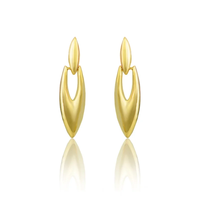 Generic Women's brassNew Gold Tone Polish Mini Office Earrings (Gold Plated)