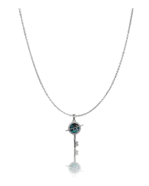 Generic Women's Stainless Steel Key Design Delicate Chain (Silver Plated)