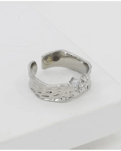 Generic Stainless Steel Silver Polish Freesize Western Finger Ring (Silver Plated)