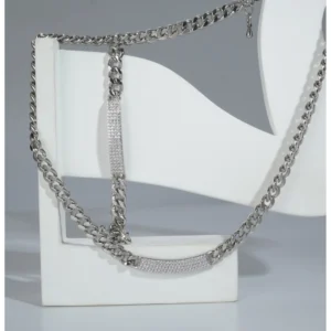 Generic Women's Stainless Steel Silver Polish Hand Bracelet And Necklace (Silver Plated)