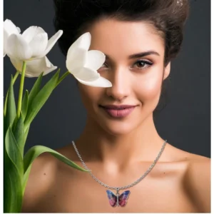 54318972405_194efb60bf_o_d-1000x1000-1.webp Generic Women's Stainless Steel Colorful Butterfly Pendent Dailywear chain (Silver Plated)