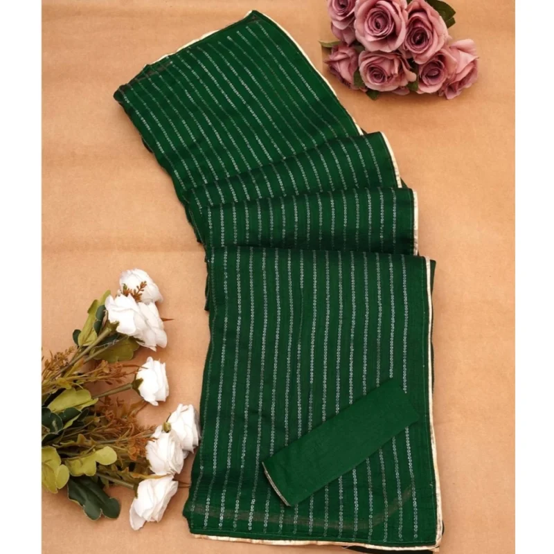 54435472891_65f29a84a2_o_d-1000x1000-1.webp Generic Women's Vichitra Silk Striped Saree With Unstitched Blouse 5.5Mtr (Green)
