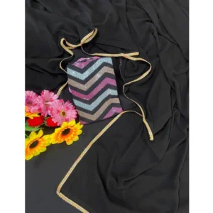 54435662769_4c1dd7b781_o_d-1000x1000-1.webp Generic Women's Fox Georgette Solid Saree With Unstitched Blouse 5.5Mtr (Black)