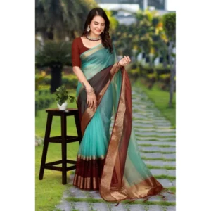 54435841775_9861abb703_o_d-1000x1000-1.webp Generic Women's Khadi Cotton Solid Saree With Unstitched Blouse 5.5Mtr (Sky Blue)