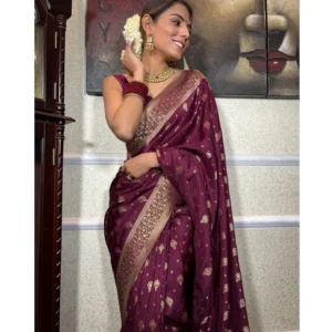 54456612302_decf137f77_o_d-1000x1000-1.webp Generic Women's Silk Printed Saree With Unstitched Blouse 5.5Mtr (Wine)