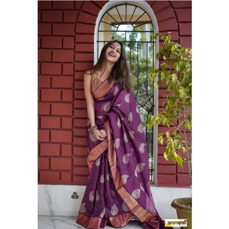 54456614457_f2b94eac0c_o_d-1000x1000-1.webp Generic Women's Silk Printed Saree With Unstitched Blouse 5.5Mtr (Purple)