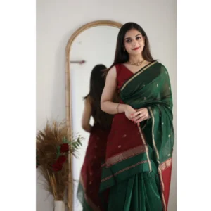 54456617757_d699fde074_o_d-1000x1000-1.webp Generic Women's Cotton Printed Saree With Unstitched Blouse 5.5Mtr (Dark Green)